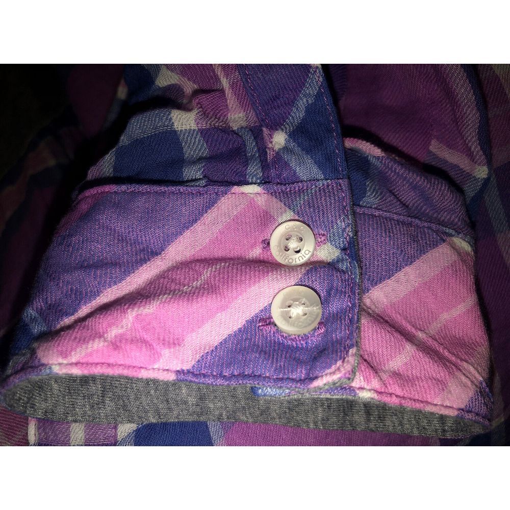C&C California Rolled Sleeve‎ Arroyo Plaid Check Pocket Shirt Purple pink  S - Picture 9 of 9